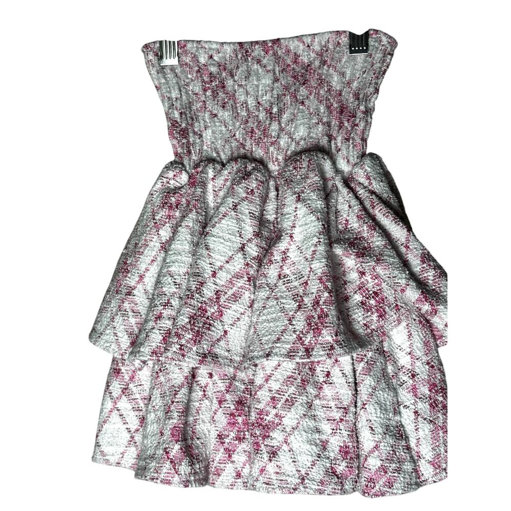 House of Wallace Pink Plaid Ruffle Two Tier Skirt Size XS